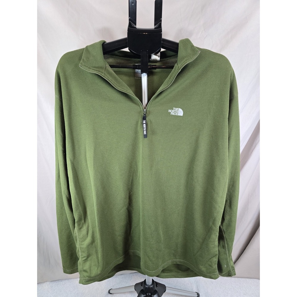 The North Face Fleece 1/4 Zip Sweater Mens Size XL Green Pullover Stretch